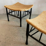 Cowhide Upholstered Egyptian Thebes Stools For Liberty & Co.