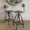 Pair Of Industrial Adjustable Drafting Stools By Toledo Metal Furniture Co.