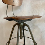 Pair Of Industrial Adjustable Drafting Stools By Toledo Metal Furniture Co.