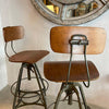 Pair Of Industrial Adjustable Drafting Stools By Toledo Metal Furniture Co.