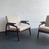 Adrian Pearsall Style Mid-Century Modern Sculptural Walnut Lounge Chairs