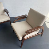 Adrian Pearsall Style Mid-Century Modern Sculptural Walnut Lounge Chairs