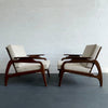 Adrian Pearsall Style Mid-Century Modern Sculptural Walnut Lounge Chairs