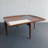 John Keal For Brown-Saltman Square Walnut And Laminate Checkered Coffee Table