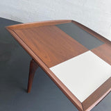 John Keal For Brown-Saltman Square Walnut And Laminate Checkered Coffee Table