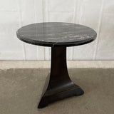 Arts & Crafts Black Marble Pedestal Side Table