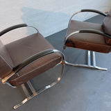 Art Deco Cantilevered Chrome Springer Lounge Chairs By Wolfgang Hoffmann