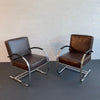 Art Deco Cantilevered Chrome Springer Lounge Chairs By Wolfgang Hoffmann