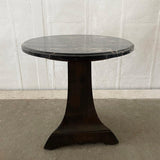 Arts & Crafts Black Marble Pedestal Side Table