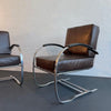 Art Deco Cantilevered Chrome Springer Lounge Chairs By Wolfgang Hoffmann