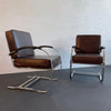 Art Deco Cantilevered Chrome Springer Lounge Chairs By Wolfgang Hoffmann