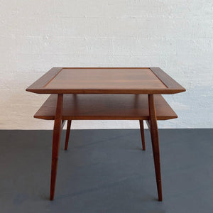 Gio Ponti Tiered Walnut Side Table For Singer & Sons