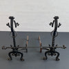 Arts And Crafts Three Piece Wrought Iron Andirons Set