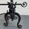 Arts And Crafts Three Piece Wrought Iron Andirons Set