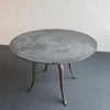 Custom Industrial Round Slate Maple And Cast Iron Table