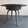 Custom Industrial Round Slate Maple And Cast Iron Table