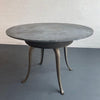 Custom Industrial Round Slate Maple And Cast Iron Table