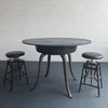 Custom Industrial Round Slate Maple And Cast Iron Table