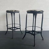 Zebra Print Industrial Shop Stools By Toledo Metal Furniture Co.