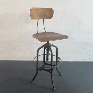 Industrial Swivel Drafting Stool By Toledo Metal Furniture Co.