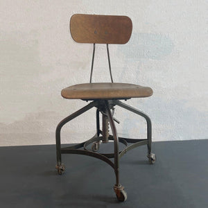 Industrial Adjustable Swivel Chair By Toledo Metal Furniture Co.