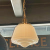 Art Deco Milk Glass Brass Pendant Light