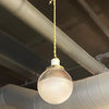 Early 20th Century Industrial Frosted Holophane Globe Pendant Light