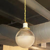 Early 20th Century Industrial Frosted Holophane Globe Pendant Light