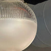 Early 20th Century Industrial Frosted Holophane Globe Pendant Light