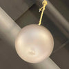 Early 20th Century Industrial Frosted Holophane Globe Pendant Light