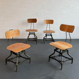 Set Of Three Industrial Adjustable Shop Chairs By Toledo Metal Furniture Co.