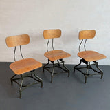 Set Of Three Industrial Adjustable Shop Chairs By Toledo Metal Furniture Co.