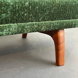 Scandinavian Modern Green Velvet Upholstered Sofa