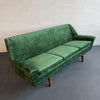 Scandinavian Modern Green Velvet Upholstered Sofa