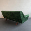 Scandinavian Modern Green Velvet Upholstered Sofa