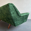 Scandinavian Modern Green Velvet Upholstered Sofa