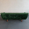 Scandinavian Modern Green Velvet Upholstered Sofa