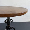 Industrial Oak And Cast Iron Adjustable Cafe Table