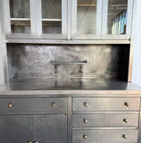 Large Industrial Brushed Steel Apothecary Hoosier Cabinet