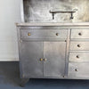 Large Industrial Brushed Steel Apothecary Hoosier Cabinet