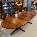 Scandinavian Modern Oval Rosewood Extension Dining Table By John Mortensen