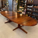 Scandinavian Modern Oval Rosewood Extension Dining Table By John Mortensen