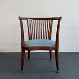 Regency Style Mahogany Rolling Barrel Back Armchair