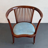 Regency Style Mahogany Rolling Barrel Back Armchair