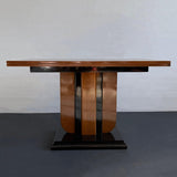 Art Deco Mahogany Flip-Top Console Dining Table