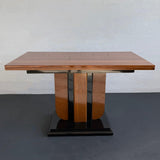 Art Deco Mahogany Flip-Top Console Dining Table