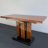 Art Deco Mahogany Flip-Top Console Dining Table