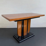 Art Deco Mahogany Flip-Top Console Dining Table