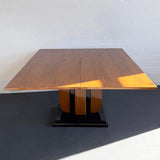 Art Deco Mahogany Flip-Top Console Dining Table