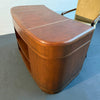 Art Deco Curved Mahogany Leather Top Executive Desk